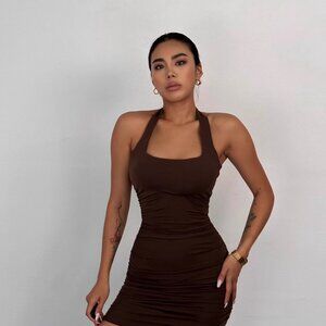 Skirt bag with chest pad Sexy hottie pleated hip bag halter halter vest